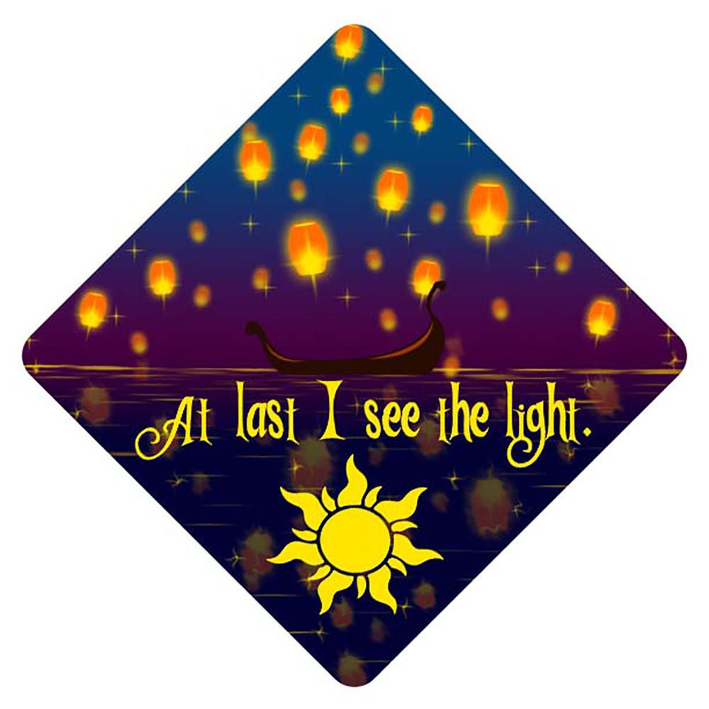 Graduation Cap Topper ™ - At Last I See The Light - Tangled - Tassel Topper, Class of 2026, Graduation Gifts - Tassel Toppers - Professionally Decorated Grad Caps