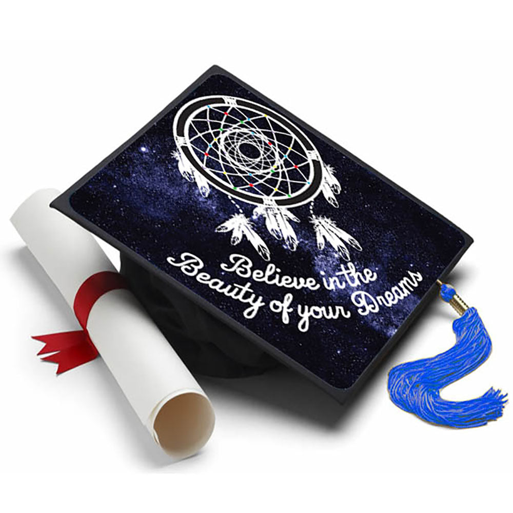 Graduation Cap Topper  ™ - Believe In The Beauty of Your Dreams - Tassel Topper - Tassel Toppers - Professionally Decorated Grad Caps