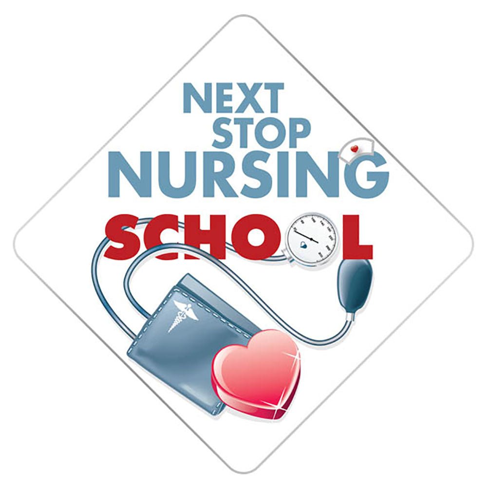 Next Stop Nursing School Grad Cap Tassel Topper, Class of 2026, Graduation Gifts - Tassel Toppers - Professionally Decorated Grad Caps