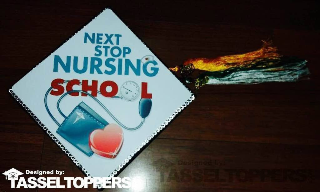 Next Stop Nursing School Grad Cap Tassel Topper, Class of 2026, Graduation Gifts - Tassel Toppers - Professionally Decorated Grad Caps