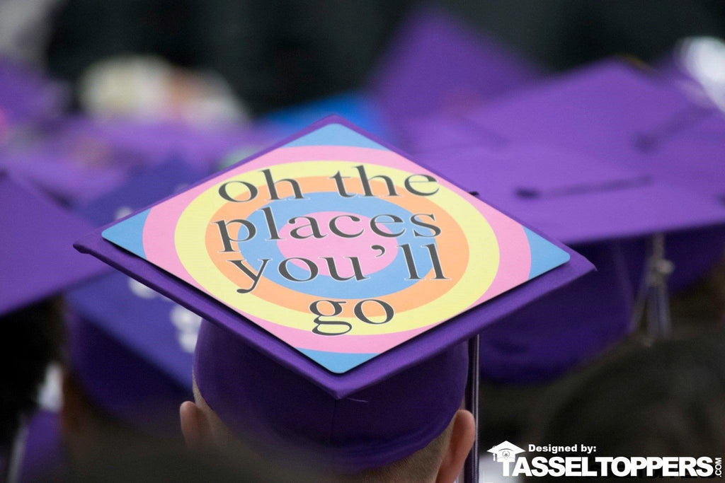Oh The Places You'll Go Grad Cap Tassel Topper, Class of 2026, Graduation Gifts - Tassel Toppers - Professionally Decorated Grad Caps