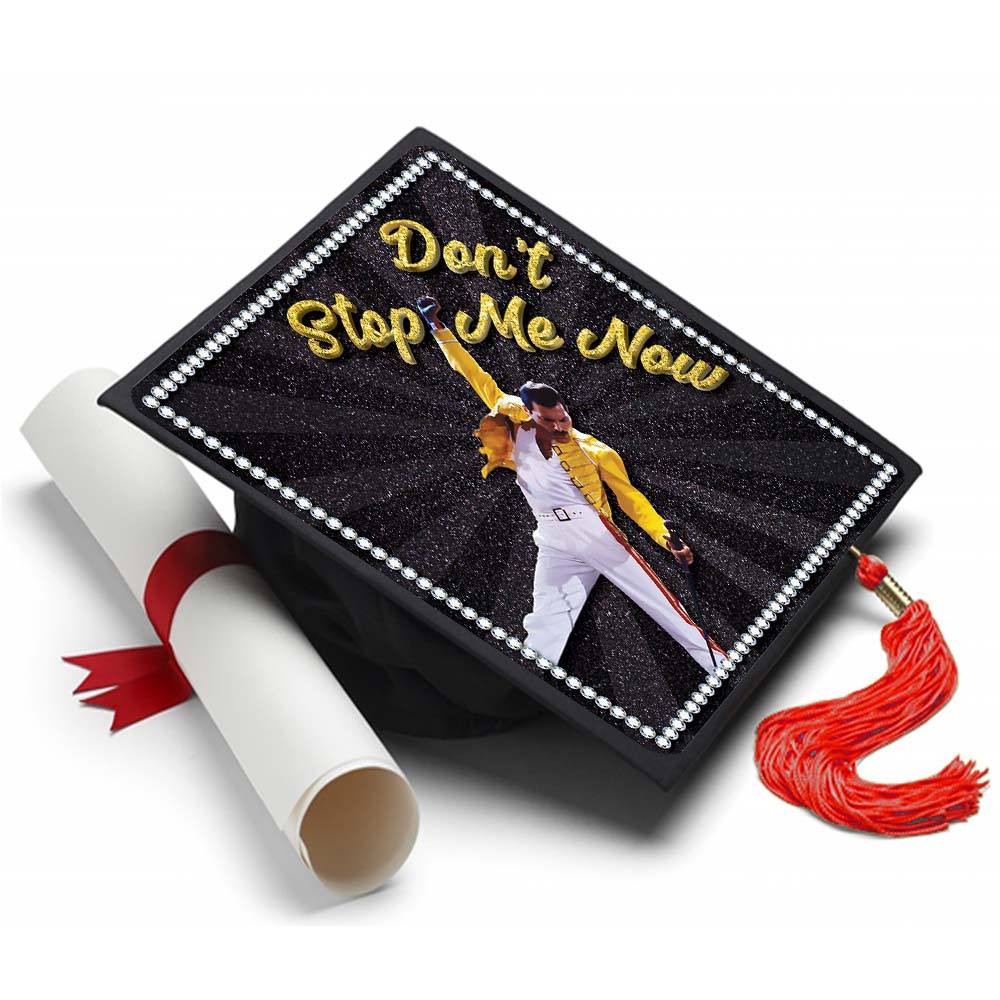Queen - Don't Stop Me Now Grad Cap Tassel Topper, Class of 2026, Graduation Gifts - Tassel Toppers - Professionally Decorated Grad Caps