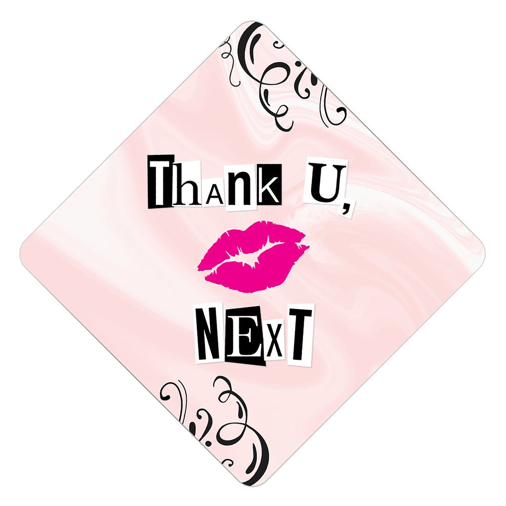 Thank U Next Grad Cap Tassel Topper, Class of 2026, Graduation Gifts - Tassel Toppers - Professionally Decorated Grad Caps