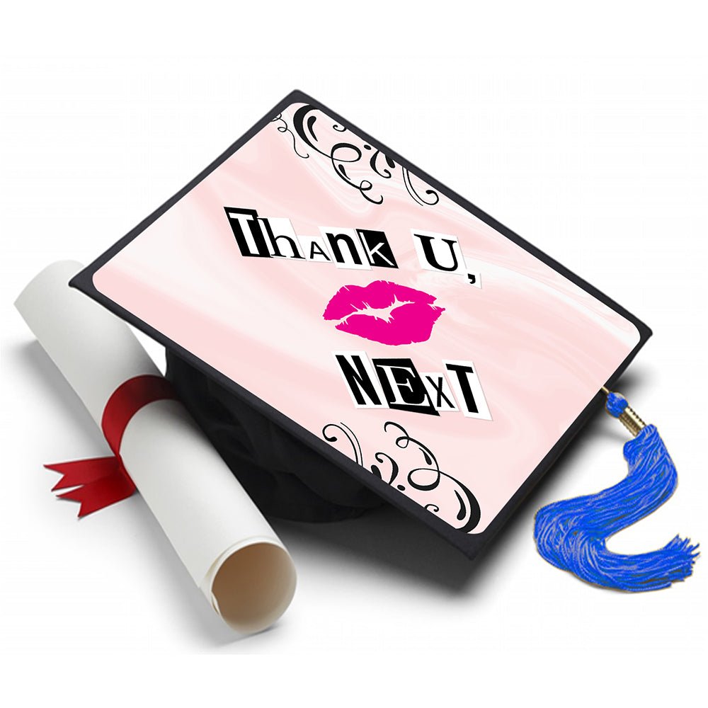 Thank U Next Grad Cap Tassel Topper, Class of 2026, Graduation Gifts - Tassel Toppers - Professionally Decorated Grad Caps