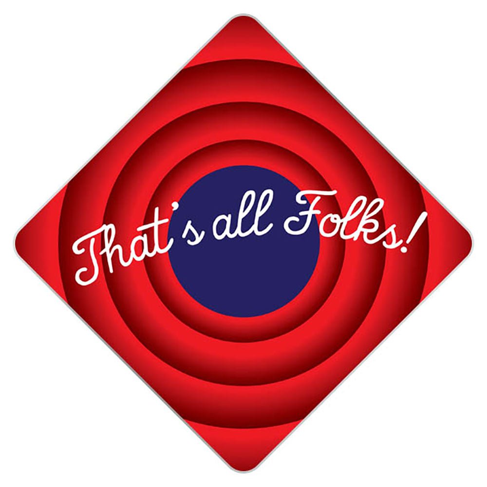 Thats All Folks Grad Cap Tassel Topper, Class of 2026, Graduation Gifts - Tassel Toppers - Professionally Decorated Grad Caps
