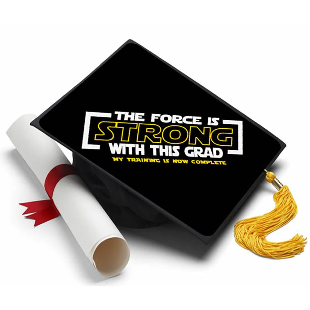 The Force is Strong - Star Wars Grad Cap Tassel Topper, Class of 2026, Graduation Gifts - Tassel Toppers - Professionally Decorated Grad Caps